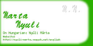 marta nyuli business card