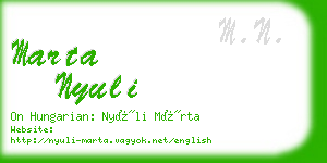 marta nyuli business card